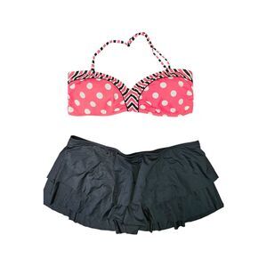 Cole of California Pink Polka Dot 2 Piece Bikini Size XL NEW TAGS